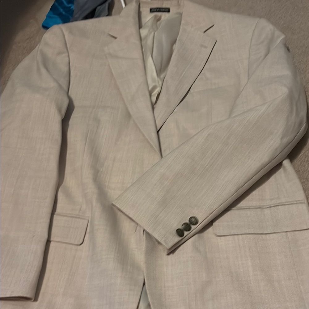 Source Unknown Cream Sport Coat with Notched Lapels